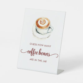 ブライダルシャワーはコーヒー豆の数を推測 台座サイン