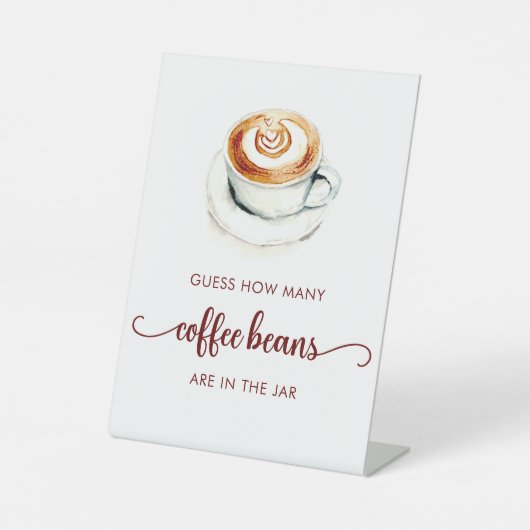 ブライダルシャワーはコーヒー豆の数を推測 台座サイン (正面)