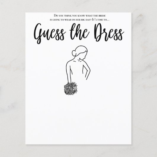 ブライダルシャワーはドレスゲームを推測 (正面)