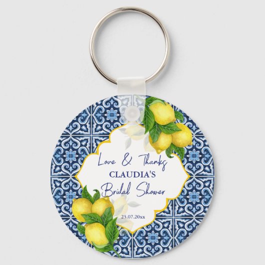 ブライダルシャワーはブルータイルを好むレモンアマルフィ キーホルダー (正面)