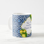 ブライダルシャワーはブルータイルを好むレモンアマルフィ コーヒーマグカップ (正面左)