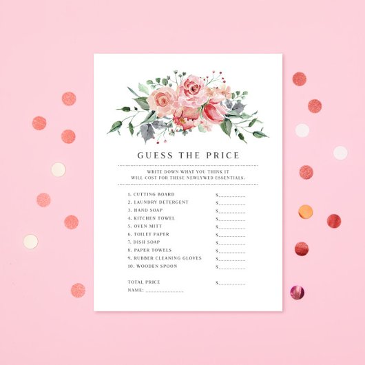 ブライダルシャワーは価格のゲームカードを推測 エンクロージャーカード