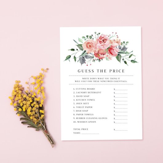 ブライダルシャワーは価格のゲームカードを推測 エンクロージャーカード