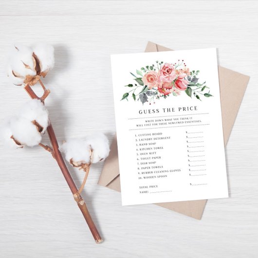 ブライダルシャワーは価格のゲームカードを推測 エンクロージャーカード