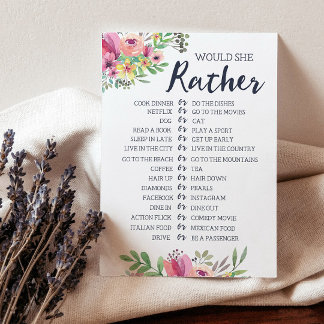 ブライダルシャワーは彼女の方がゲームのカード 招待状