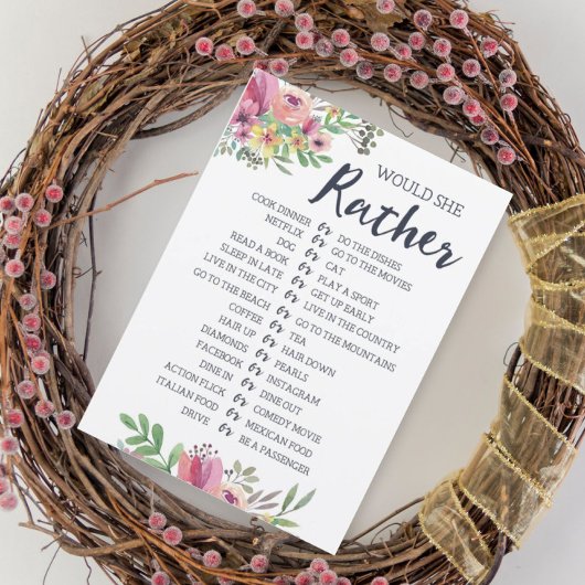 ブライダルシャワーは彼女の方がゲームのカード 招待状