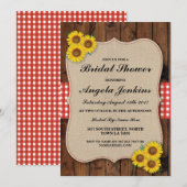 ブライダルシャワーひまわりウッドバーラップフローラ招待状 招待状 (正面/裏面)