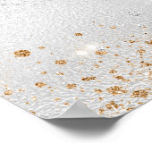 ブライダルシャワーひまわりシルバー金ゴールド歓迎 ポスター (角)