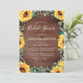 ブライダルシャワーひまわりバビーズブレスウ縁どィード 招待状 (スタンド正面)