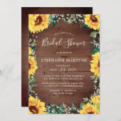 ブライダルシャワーひまわりバビーズブレスウ縁どィード 招待状 (正面/裏面)