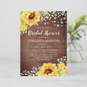 ブライダルシャワーひまわりバビーズブレスライト素朴 招待状 (スタンド正面)
