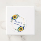 ブライダルシャワーひまわりブルージオメトリックサンキュー フェイバータグ (インサイチュ)