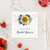 ブライダルシャワーひまわりブルーバラ スタンダードカクテルナプキン (インサイチュ)