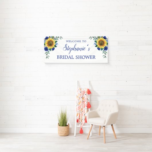 ブライダルシャワーひまわりブルーフローラ 横断幕 (インサイチュ)