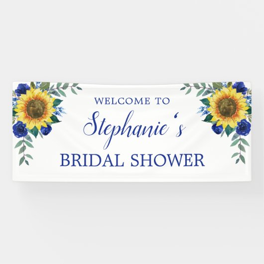 ブライダルシャワーひまわりブルーフローラ 横断幕 (横)