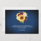 ブライダルシャワーひまわりメイソンジャールライト サンキューカード (裏面)