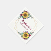 ブライダルシャワーひまわりモダンフローラ スタンダードカクテルナプキン (角)
