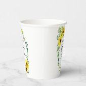 ブライダルシャワーひまわりユーカリフローラ枠 紙コップ (右)