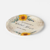 ブライダルシャワーひまわりユーカリ ペーパープレート (アングル)