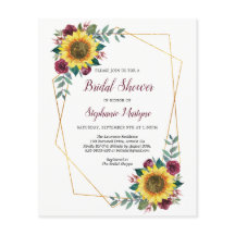 ブライダルシャワーひまわり幾何学予算