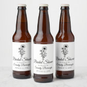 ブライダルシャワーひまわり結婚の野素朴花 ビールラベル (ボトル)