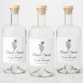 ブライダルシャワーひまわり結婚の野素朴花 リキュールボトルラベル (ボトル)