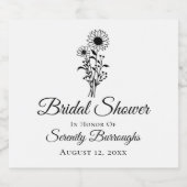 ブライダルシャワーひまわり結婚の野素朴花 リキュールボトルラベル (シングルラベル)