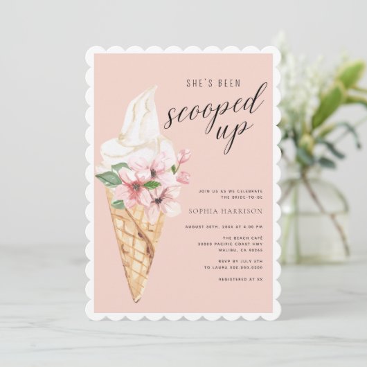 ブライダルシャワーへの招待をスクープ 招待状 (スタンド正面)