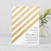 ブライダルシャワーへの招待 – グリッターと金ゴールド 招待状 (スタンド正面)