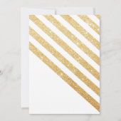 ブライダルシャワーへの招待 – グリッターと金ゴールド 招待状 (裏面)