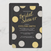 ブライダルシャワーへの招待 |シルバー金ゴールドシャルボード 招待状 (正面/裏面)