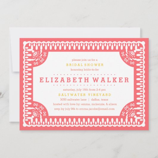 ブライダルシャワーへの招待 | フィエスタオレ 招待状 (正面)