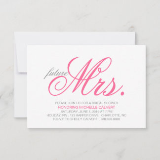 ブライダルシャワーへの招待 |将来のミセス 招待状