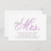 ブライダルシャワーへの招待 |将来のミセス 招待状 (正面/裏面)