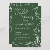 ブライダルシャワーへの招待 – 緑のデザイン シーズンカード (正面/裏面)