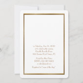 ブライダルシャワーへの誘素晴らし誘、ギャツビー金ゴールドホワイト 招待状 (裏面)