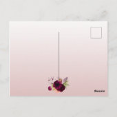 ブライダルシャワーほこりっぽいバラブルゴーニュ招待 ポストカード (裏面)