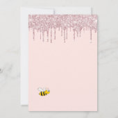 ブライダルシャワーほこりっぽいバラ金ゴールドグリッター花嫁へ 招待状 (裏面)