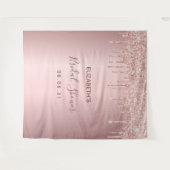 ブライダルシャワーほこりっぽいバラ金ゴールド乾燥 タペストリー (正面(横))