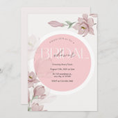 ブライダルシャワーほこりっぽいピンクフローラ 招待状 (正面/裏面)