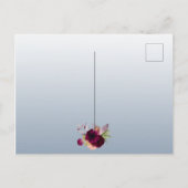 ブライダルシャワーほこりっぽいブルーブルゴーニュの招待 ポストカード (裏面)