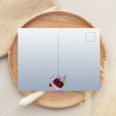 ブライダルシャワーほこりっぽいブルーブルゴーニュの招待 ポストカード