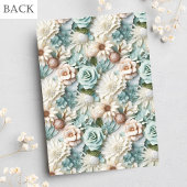 ブライダルシャワーほこりっぽい緑の白フローラ 招待状