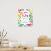 ブライダルシャワーまたはバチェロレッテ標識 – ルアウ（ハワイ式宴会）テーマ ポスター (キッチン)