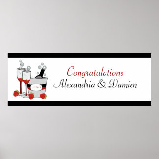 ブライダルシャワーまたは婚約バカスタマイズナー ポスター