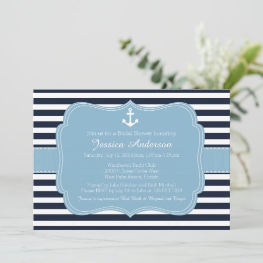 ブライダルシャワーまた航海のはベビーシャワー招待状 招待状 (スタンド正面)