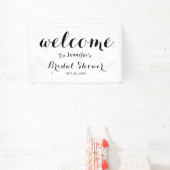 ブライダルシャワーようこそエレガントと黒のスクリプト 横断幕 (インサイチュ)