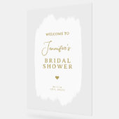 ブライダルシャワーようこそ金ゴールドスクリプト白絵を描色 アクリルサイン (傾斜)