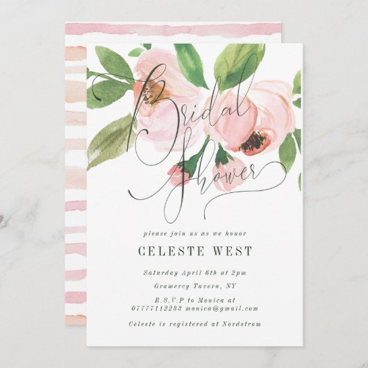 ブライダルシャワーを祝って下さい 招待状 (正面/裏面)