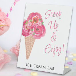 ブライダルシャワーアイスクリームバー 台座サイン